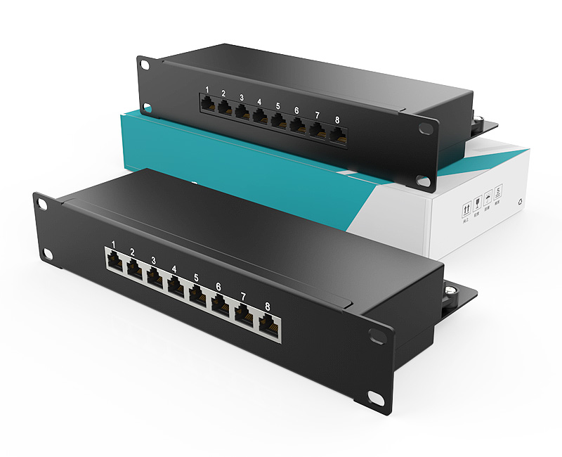 英曼1U8口-防塵網(wǎng)絡(luò)配線架（掛耳-桌面/機(jī)柜）Patch Panel