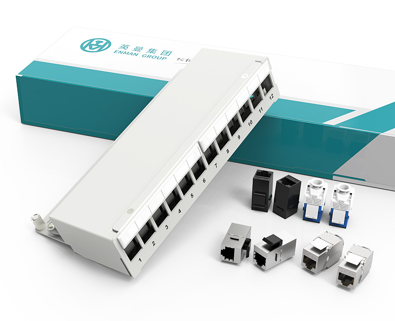 英曼1U12口-屏蔽網絡空配架，金屬空配架后置防塵蓋，可安裝模塊/直通Blank patch panel