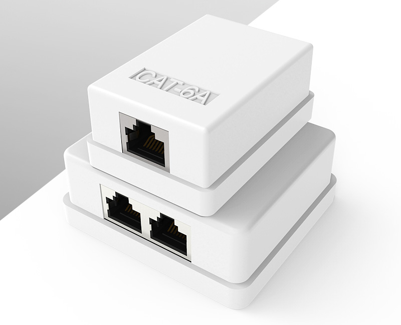 英曼單口/雙口-網(wǎng)絡(luò)桌盒（屏蔽款），網(wǎng)線轉(zhuǎn)接器，Surface Box