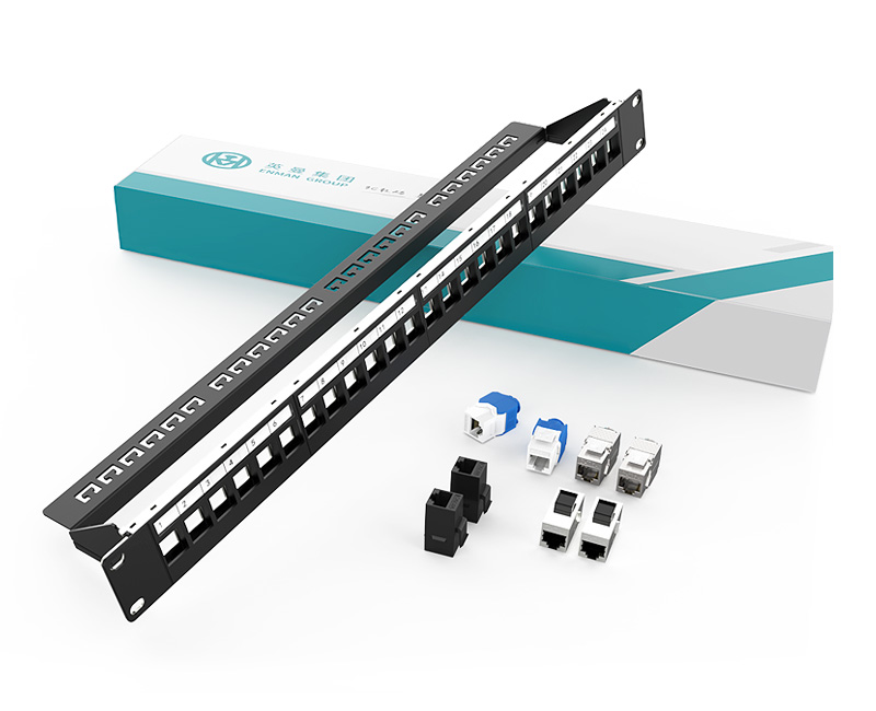 Enmane-1U 24 ports shielded ethernet blank patch panel