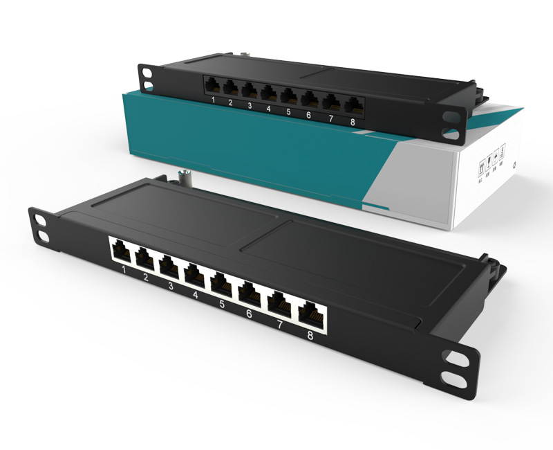 英曼0.5U8口-防塵網絡配線架 Patch Panel