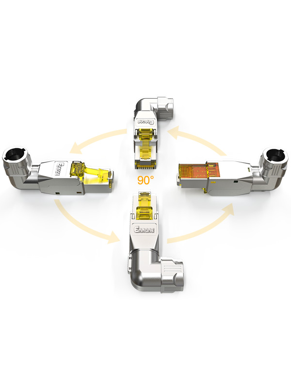 90°鋅合金免打水晶頭