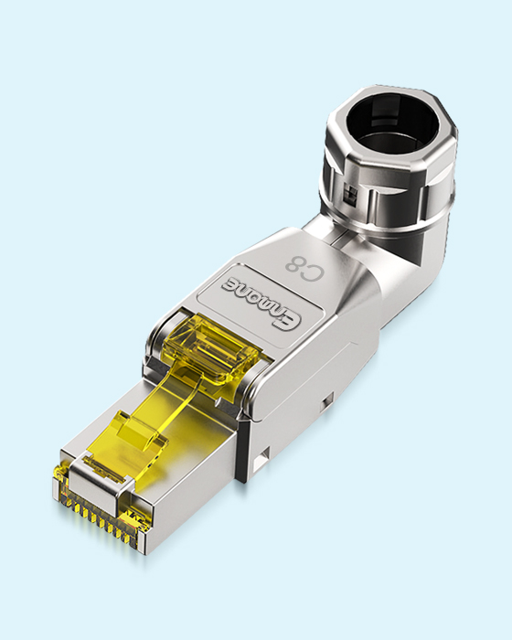 90°鋅合金免打水晶頭