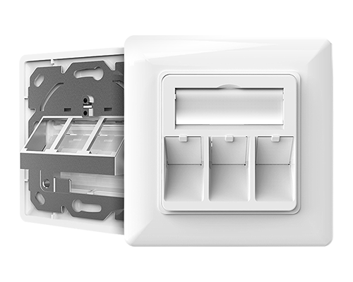 Three Port-Network RJ45 Faceplate