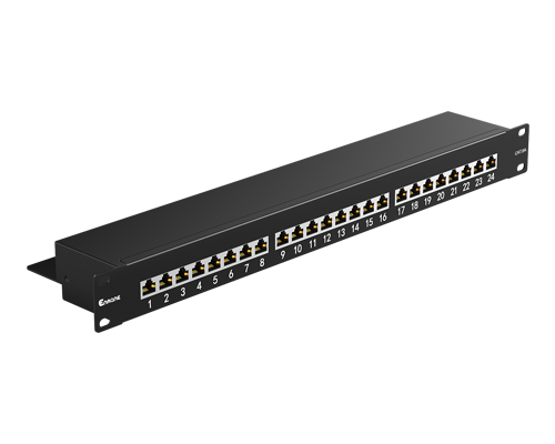 1U 24 Port-CAT.6A Shielded Patch Panel