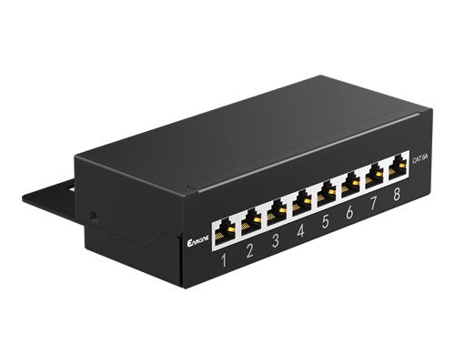1U 8 Port-CAT.6A Shielded Patch Panel