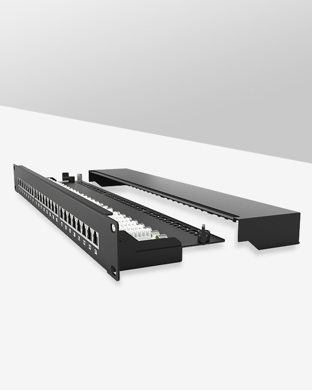 1U24口-屏蔽防塵網絡配線架