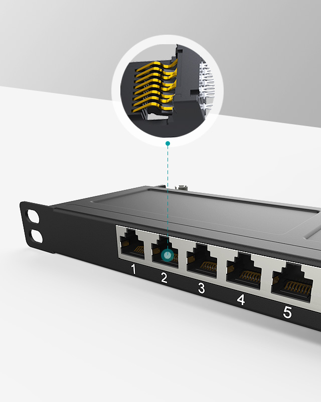0.5U8口-防塵網絡配線架