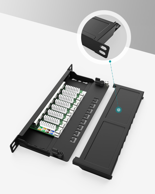 0.5U8口-防塵網絡配線架